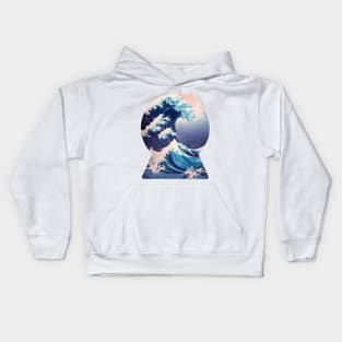 Great Wave Keyhole Aesthetic Kids Hoodie